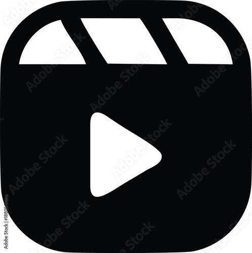 Instagram Reels Icon Vector for Social Media Marketing and Digital Content Creation, Black Square Video Player Logo for App Interface Design and Online Engagement.