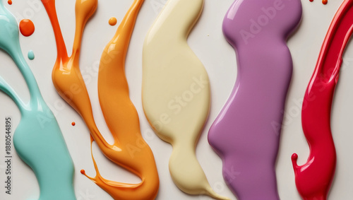 Liquid color background. Purple, orange, blue, red and pink color  