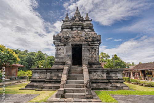 Landscape front view of ancient Candi Pawon buddhist temple, UNESCO World Heritage, Magelang, Central Java, Indonesia