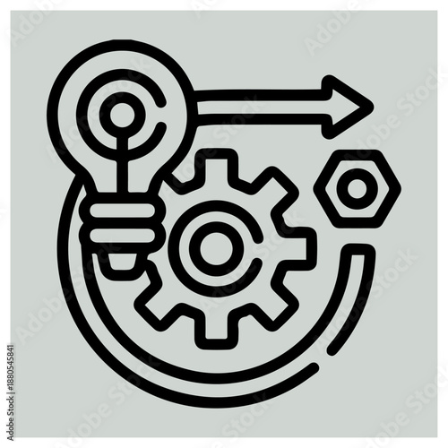 Innovation and progress in action isolated on white background, Vector