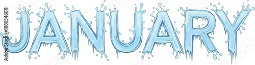 January A cool, icy text design perfect for winter-themed projects, events, and seasonal graphics