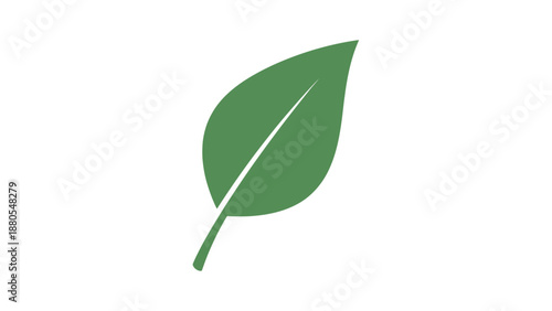 Simple green leaf icon symbolizing nature and eco-friendliness.