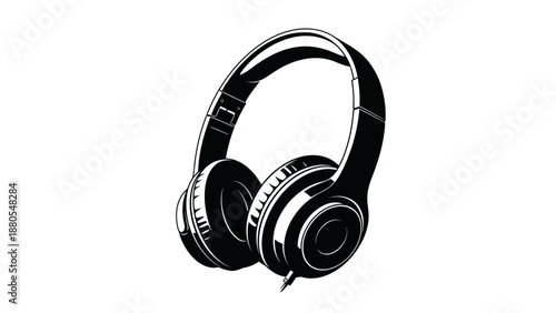 Black over-ear headphones with adjustable headband and cushioned ear cups.