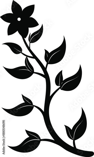 Adobe Illustrator Artwork zephyranthes robusta flower silhouette on white background.