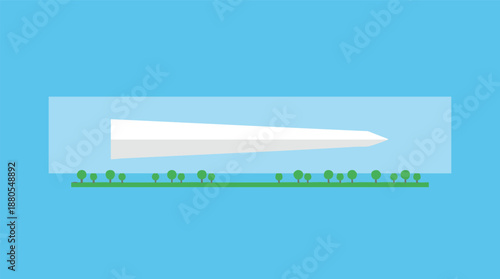 White Pencil on Green Grass Background vector