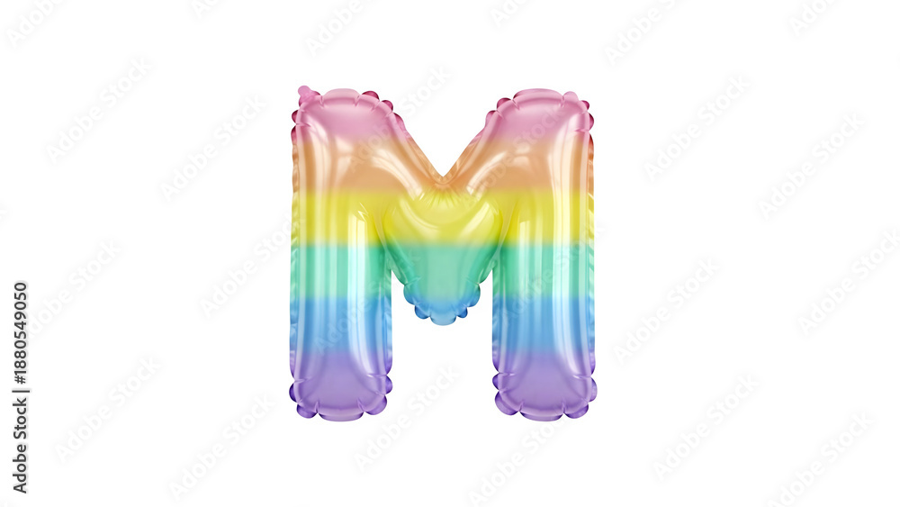 Fototapeta premium Rainbow Letter M Balloon Decoration