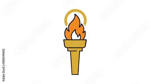 Golden Torch Symbolizing Victory and Achievement vector