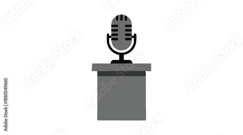 Microphone on a Stand for Public Speaking vector