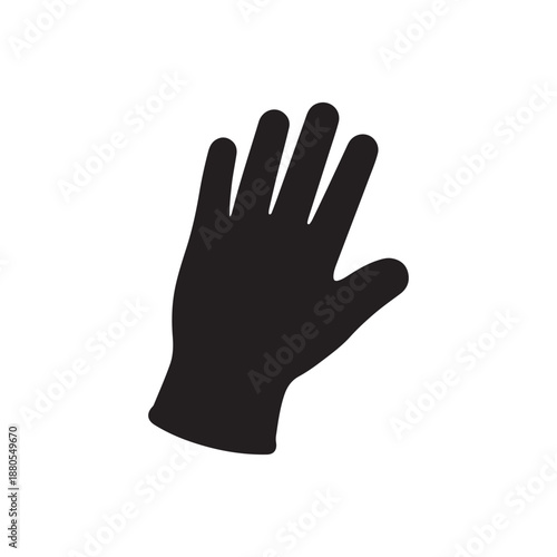 Protective glove silhouette icon vector illustration on white background