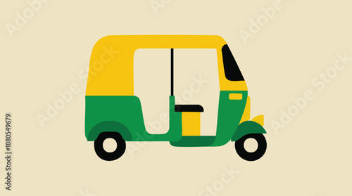 Three Wheeler Vehicle in Bright Colors vector