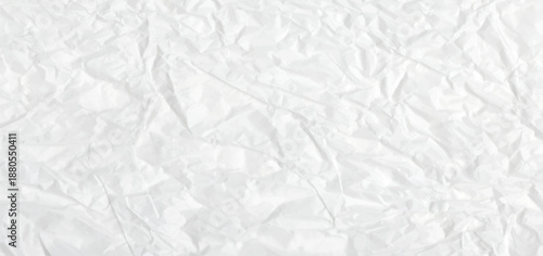 Old paper with white crinkle texture. Vintage crumpled memo sheet vector overlay. Creates realistic background effect, perfect cover or bg for handmade crafts or collage kraft.