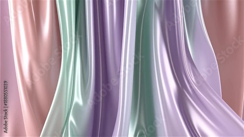 Vertical liquid silk motion background, soft pastel tones, beauty cosmetic aesthetic