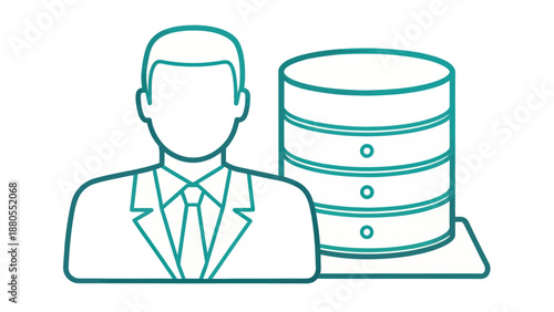 Database Administrator Icon with Server Stack
