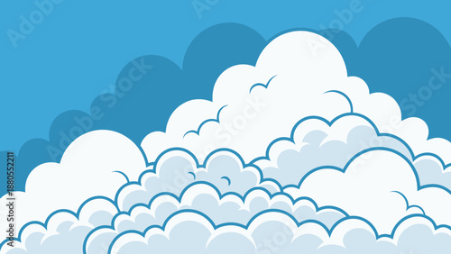 Fluffy Clouds on a Bright Blue Sky