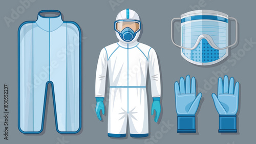 Full body hazmat suit with protective gear