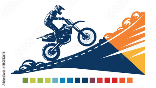 Motocross Rider Performing Wheelie on Track