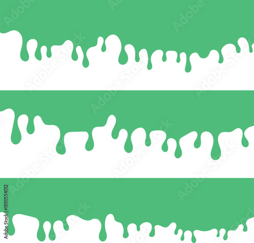 Green Liquid Dripping Abstract Shapes Background Vector