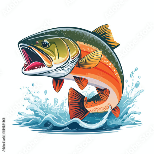 Fish in water and on colorful backgrounds vector illustration