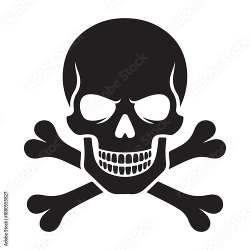 Classic skull and crossbones warning symbol
