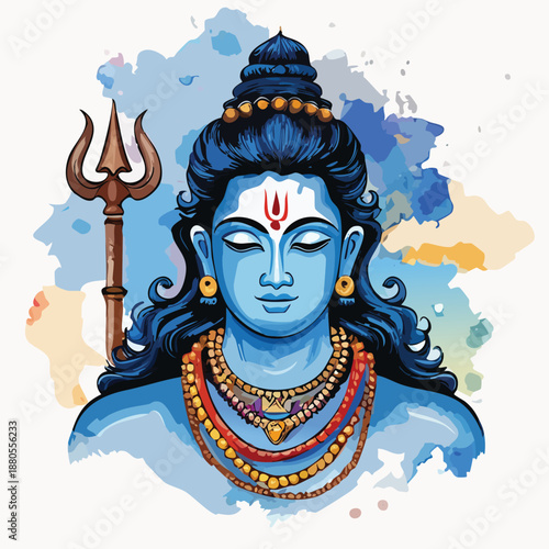 Vector illustration of a gothic Lord Ganesh as an Indian god featuring an evil zombie skull face with horror tattoo art and graffiti style monster fashion