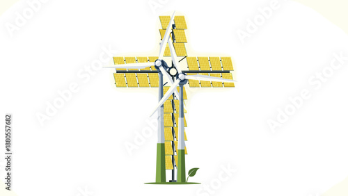 A vibrant cross made from various materials symbolizing faith and creativity, Generative AI.