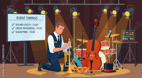 Man playing saxophone on stage.