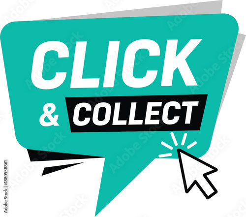 Click and collect service concept banner for online shopping convenience and pickup