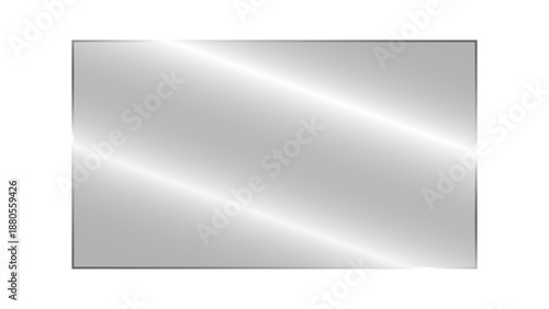 Realistic transparent shiny rectangular glass panel with light glare and reflection overlay effect. Clear glossy vector glass plate isolated on empty background 16:9 ratio gradient glass illustration.