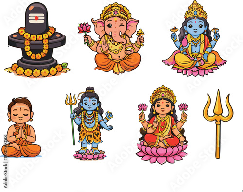 Divine Symbols of Faith, Power, and Peace in Sacred Harmony