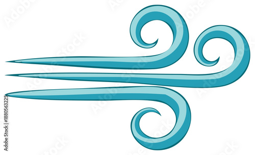 Illustration of Wind Swirls Depicting Blowing Air, Climate, Environment, Ecology, or Weather Element