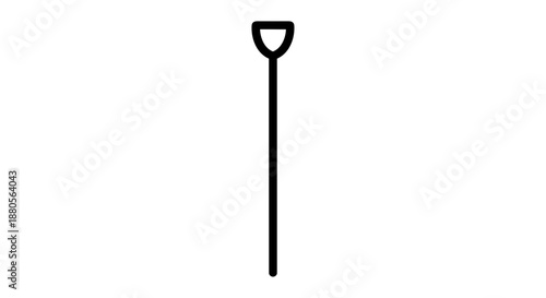 Minimalist black cocktail stirrer stick isolated on a crisp white background, showcasing simplicity and elegance in design