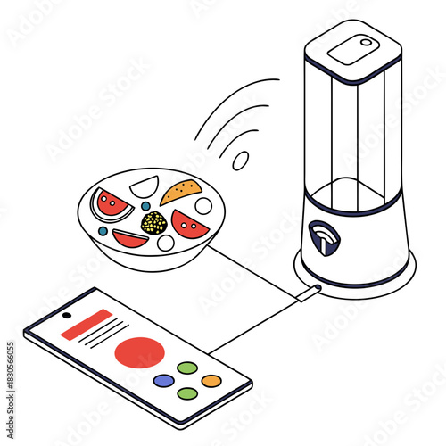 Smart food nutrient delivery technology concept, illustrating advanced systems for precise and efficient supply of essential nutrients.