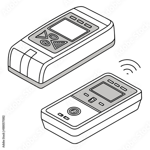 Portable devices for rapid food testing technology in a laboratory setting with white background.