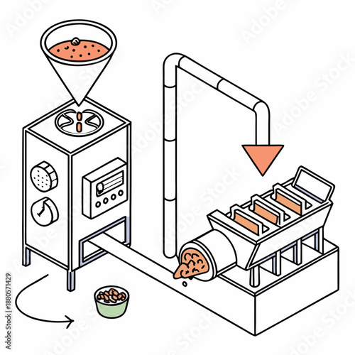Innovative concept for food waste to protein conversion technology, creating sustainable and nutritious food sources.