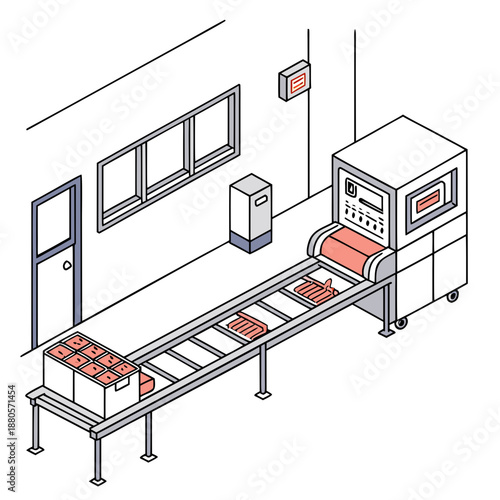 Automated frozen food processing system with conveyor belts, ensuring efficient and high-quality production in a modern factory.