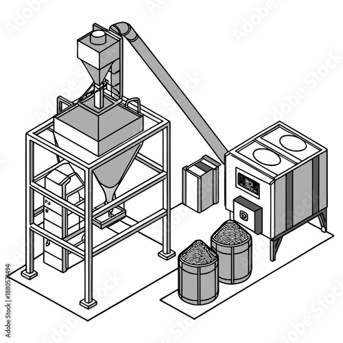 Modern grain processing and milling technology in an industrial setting, producing high-quality flour and cereals.