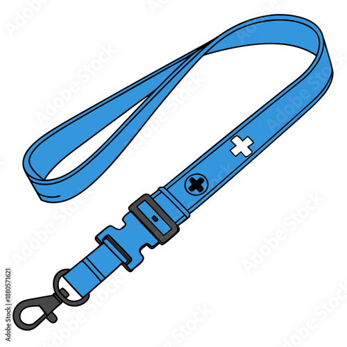 Blue Medical Lanyard with Cross Symbol