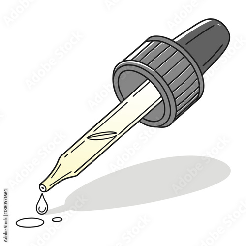 Dropper dispensing liquid drops for medical use