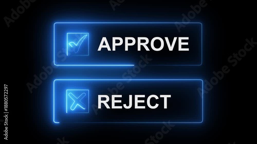 Choices between right and wrong symbols concept on the transparent background. Yes or No decisions, crisis decision making. Motion graphics of approve or reject concept.