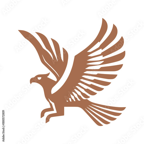 Flying Bird with Spread Wings Logo Vector Illustration