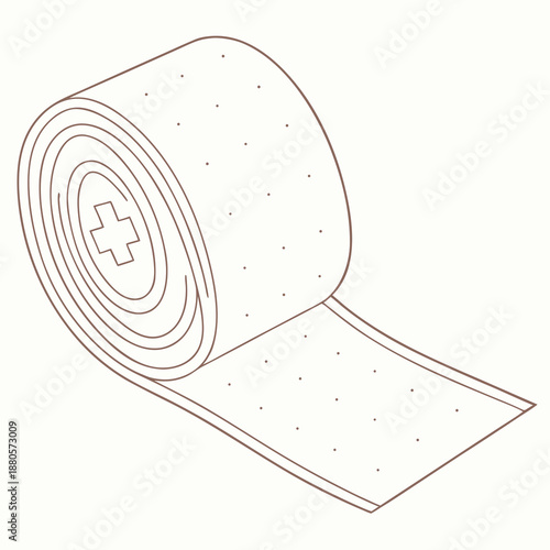 Medical Adhesive Bandage Roll With Cross Symbol