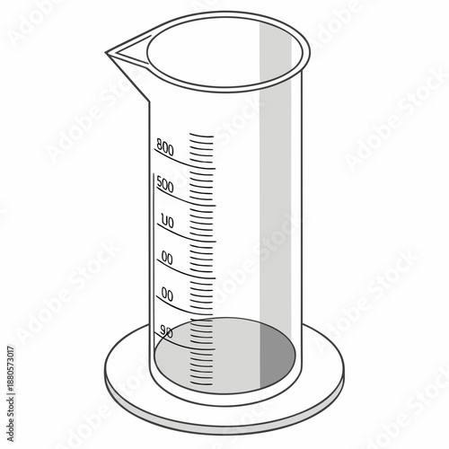 Graduated Cylinder With Liquid Measurement Markings