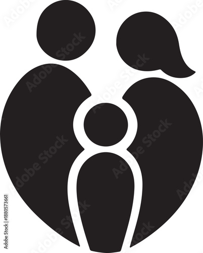 family silhouettes icon design  vector logotype art illustrator