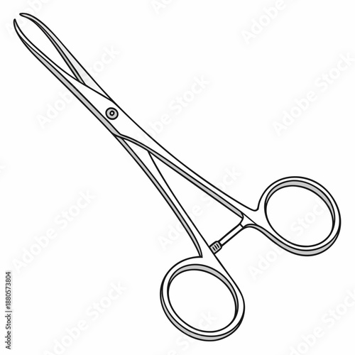 Surgical Hemostat Medical Instrument Vector Art