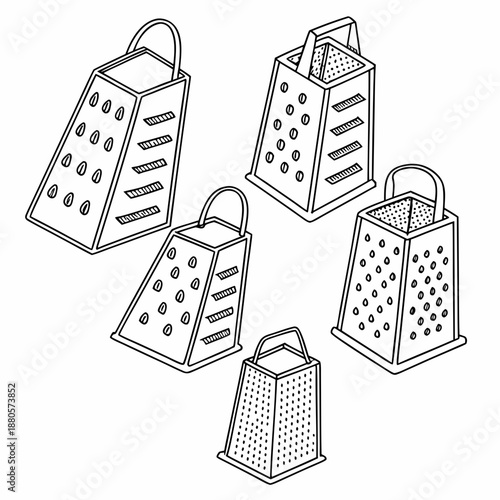 Set of Five Kitchen Graters