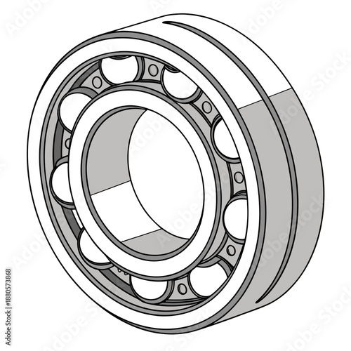 Detailed Cross Section of a Precision Ball Bearing