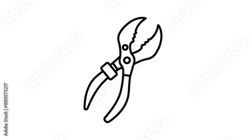 Slip joint pliers tool icon shown in simple black outline style isolated on a white background for hardware and construction concepts.
