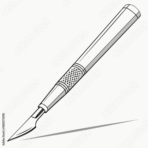 A Gleaming Surgical Scalpel with a Sharp Blade