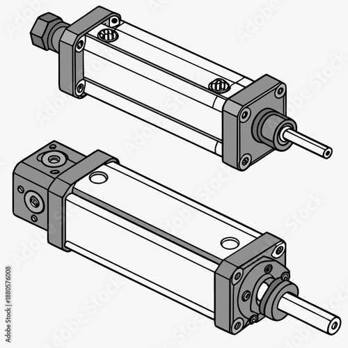 Two Industrial Pneumatic Actuator Cylinders