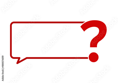 Icono de burbuja de diálogo roja con signo de interrogación integrado
